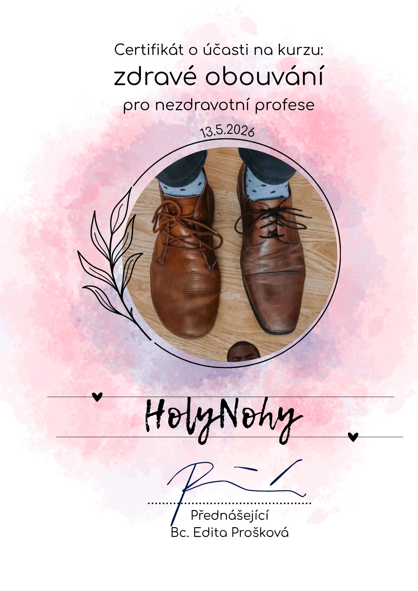 Certifikát o účasti na kurzu Podiatrie u dětí v praxi fyzioterapeuta - 3